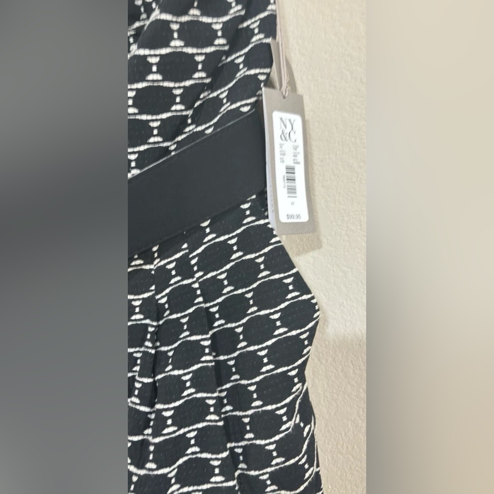 Eva Mendes Black and White Jumpsuit Patterned Women's Pants Size 12 - Picture 6 of 9